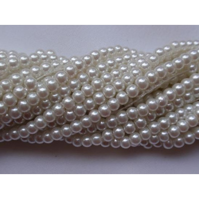 Perlina tonda  cerata N. 7A Bianco