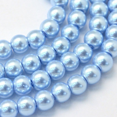 Perles rondes  ciré N. 16B Bleu clair