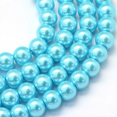 Perles rondes  ciré N. 18B Bleu clair