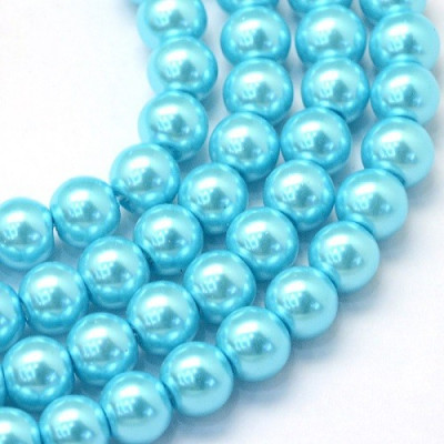 Round bead  waxed N. 18B Light blue