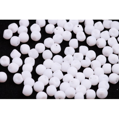 Mushroom Button Beads 6x5mm White Alabaster Mat 02020/84100