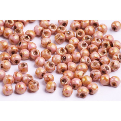 Mushroom Button Beads 6x5mm White Alabaster Red 02020/65491