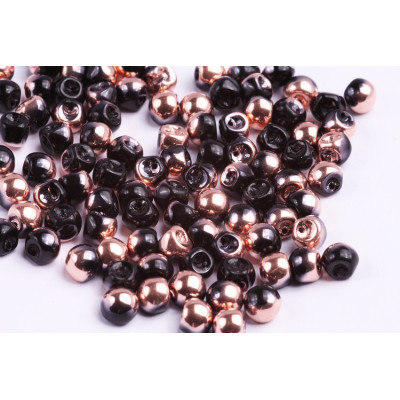 Mushroom Button Beads 6x5mm Jet Capri Gold 23980/27101 | Rutkovsky