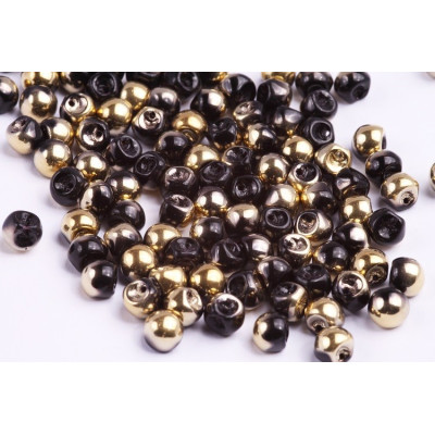 Mushroom Button Beads 6x5mm Jet Amber 23980/26441 | Rutkovsky