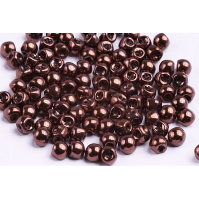 Mushroom Button Beads 6x5mm Jet Bronze 23980/14415 | Czech Glass