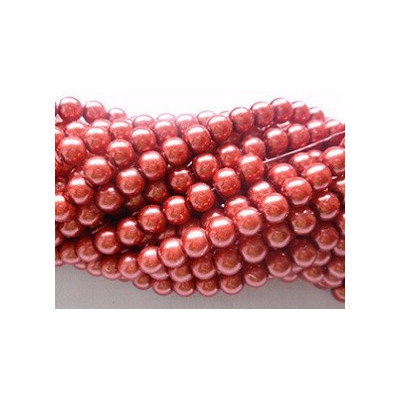 Perlina tonda  cerata N. 24F Rosso