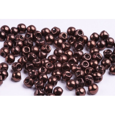 Mushroom Button Beads 6x5mm Vega on Jet 15726 | Rutkovsky Glass