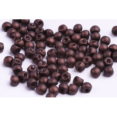 Mushroom Button Beads 6x5mm Jet Vega Mat 23980 | Rutkovsky Glass