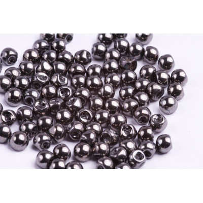 Mushroom Button Beads 6x5mm Jet Hematite 23980/14400 | Rutkovsky