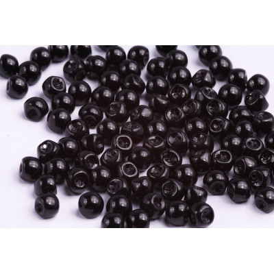 Mushroom Button Beads 6x5mm Jet Black 23980 | Rutkovsky Czech Glass