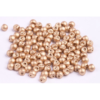 Mushroom Button Beads 6x5mm Pale Gold 00030/1710 | Rutkovsky Glass