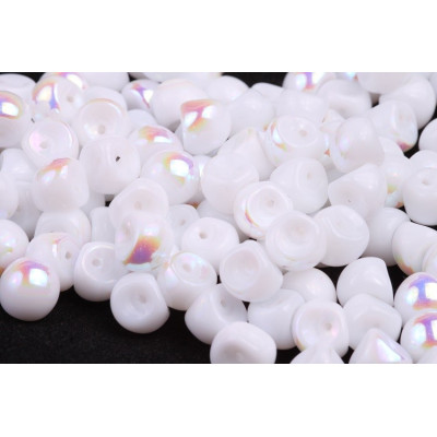 Mushroom Button Beads 9x8mm White Alabaster AB 02010/28701 | Rutkovsky