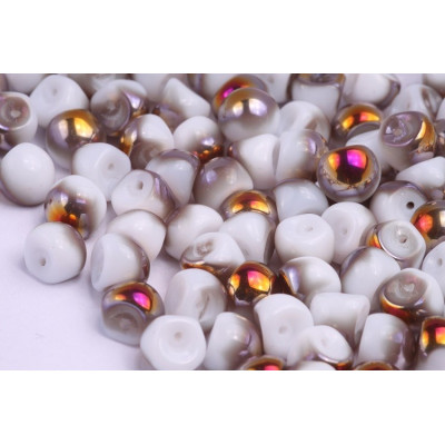 Mushroom Button Beads 9x8mm White Sliperit 02020/29500 | Rutkovsky