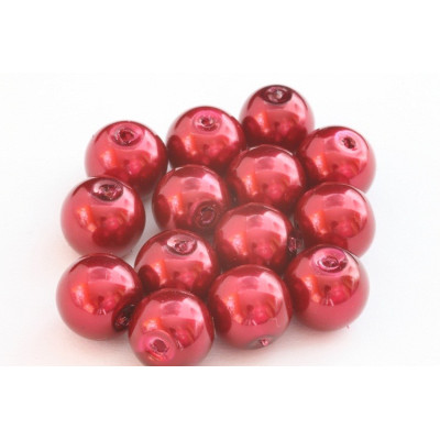 Runde perle  gewachst N. 76L Rot