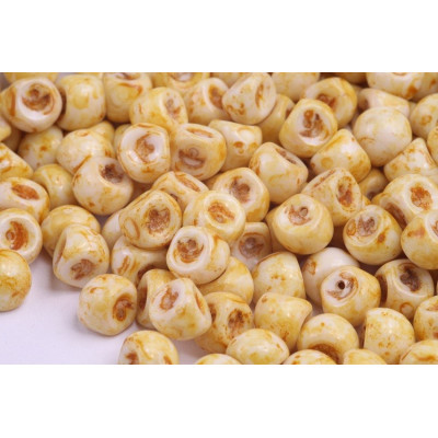 Mushroom Button Beads 9x8mm White Travertine 02020/86800 | Rutkovsky