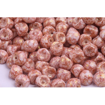 Mushroom Button Beads 9x8mm White Terracotta 02020/15495 | Czech Beads