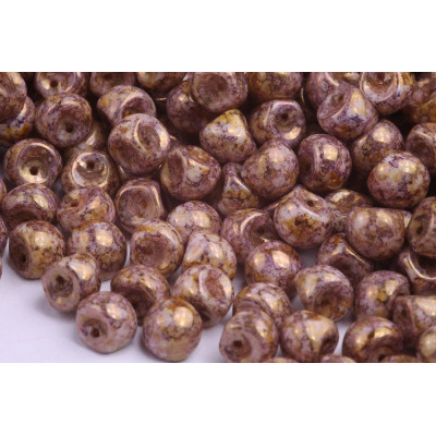 Mushroom Button Beads 9x8mm Violet Gold 02020/15696 | Czech Glass