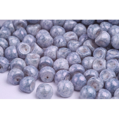 Mushroom Button Beads 9x8mm Blue 02020/15464 | Rutkovsky Czech Glass
