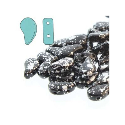 Paisley Duo 8x5 mm N. 43 JET SILVER SPLASH