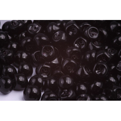 Mushroom Button Beads 9x8mm Jet Black 23980 | Rutkovsky Glass