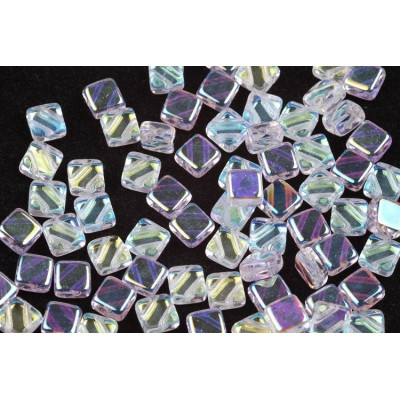 Flat Silky Beads 6x6mm N. 11 CRYSTAL AB