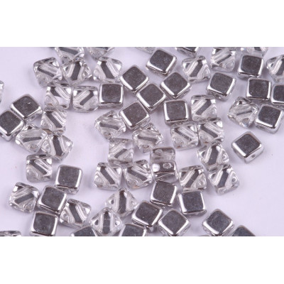 Flat Silky Beads 6x6mm N. 12 CRYSTAL LABRADOR