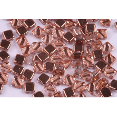 Flat Silky Beads 6x6mm N. 14 CRYSTAL CAPRI GOLD