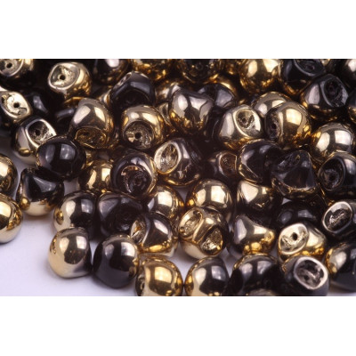 Mushroom Button Beads 9x8mm Jet Amber 23980/26441 | Rutkovsky