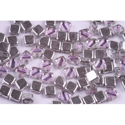 Flat Silky Beads 6x6mm N. 15 CRYSTAL VITRAIL LIGHT