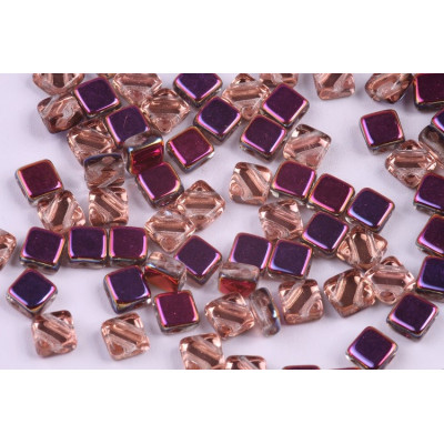 Flat Silky Beads 6x6mm N. 16 Crystal Sliperit