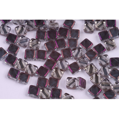 Flat Silky Beads 6x6mm N. 18 CRYSTAL BROWN