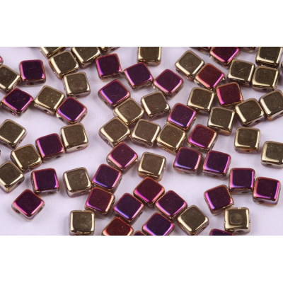 Flat Silky Beads 6x6mm N. 30 CRYSTAL CALIFORNIA VIOLET
