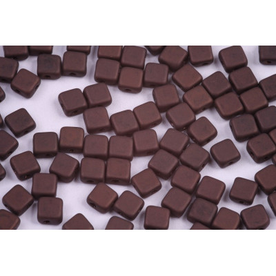 Flat Silky Beads 6x6mm N. 54 VEGA ON JET MAT