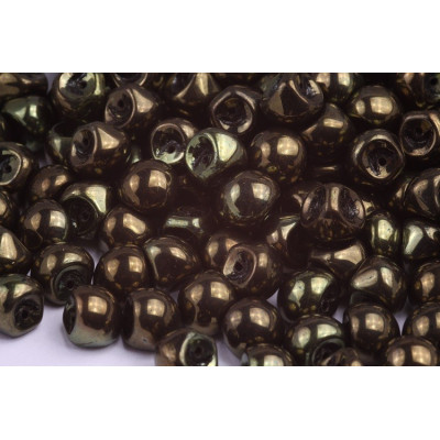 Mushroom Button Beads 9x8mm Jet Red Luster 23980 | Rutkovsky