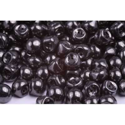 Mushroom Button Beads 9x8mm Jet Hematite 23980 | Rutkovsky