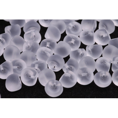 Mushroom Button Beads 9x8mm White Alabaster Matte 00030/84110