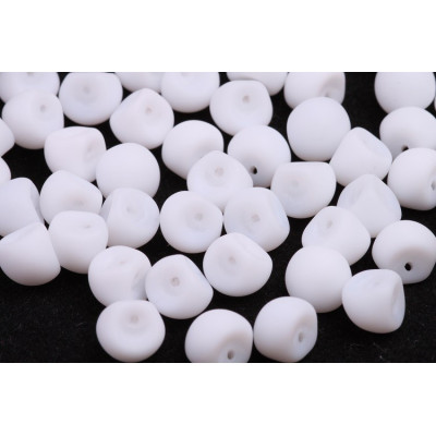 Mushroom Button Beads 9x8mm Crystal Matte 03000/84110 | Czech Glass