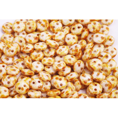 CzechMates Lentil 6mm N. 90 WHITE ALABASTER, TRAVERTINE 