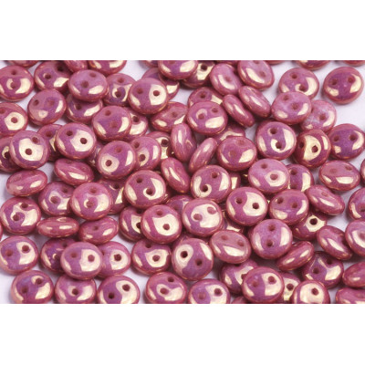 CzechMates Lentil 6mm N. 95 WHITE ALABASTER, PURPLE LUSTER 