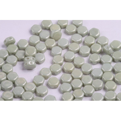 Honeycomb N. 72 WHITE ALABASTER GREEN LUSTER