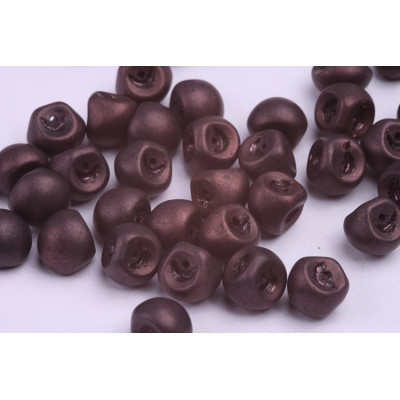 Mushroom Button Beads 9x8mm Jet Iris Matte 23980 | Rutkovsky Glass