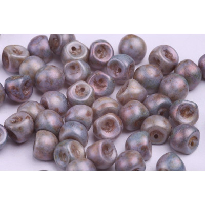 Mushroom Button Beads 9x8mm White Travertine Blue 65431 | Rutkovsky