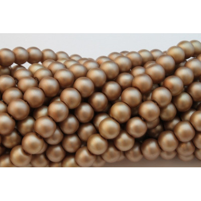 Perles rondes  ciré opaque N. 15F Marron