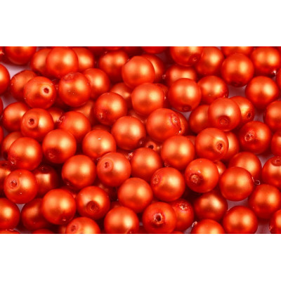 Round waxed beads matte 8 mm N. 25F Red