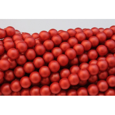 Round bead  waxed mat N. 16L Red