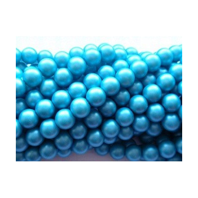 Round bead  waxed mat N. 6H Light blue
