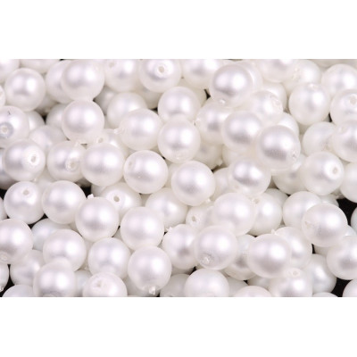 Perles rondes  ciré opaque N. 17D Blanc
