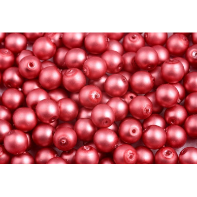 Perles rondes  ciré opaque N. 22D Rouge