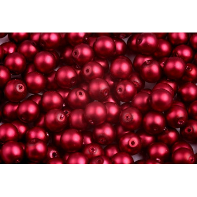 Perles rondes  ciré opaque N. 30D Rouge