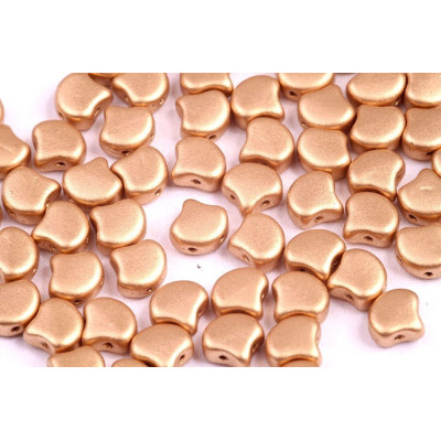Matubo Ginko 2-Hole Leaf Beads - Crystal Bronze Pale Gold 7.5mm